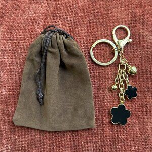 BLACK CLOVER BAG CHARM, Gold Tone Charms